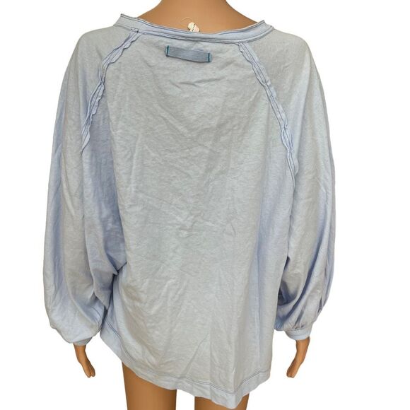 Free People Shes Everything oversized top in Corsican sea size S - Picture 4 of 9